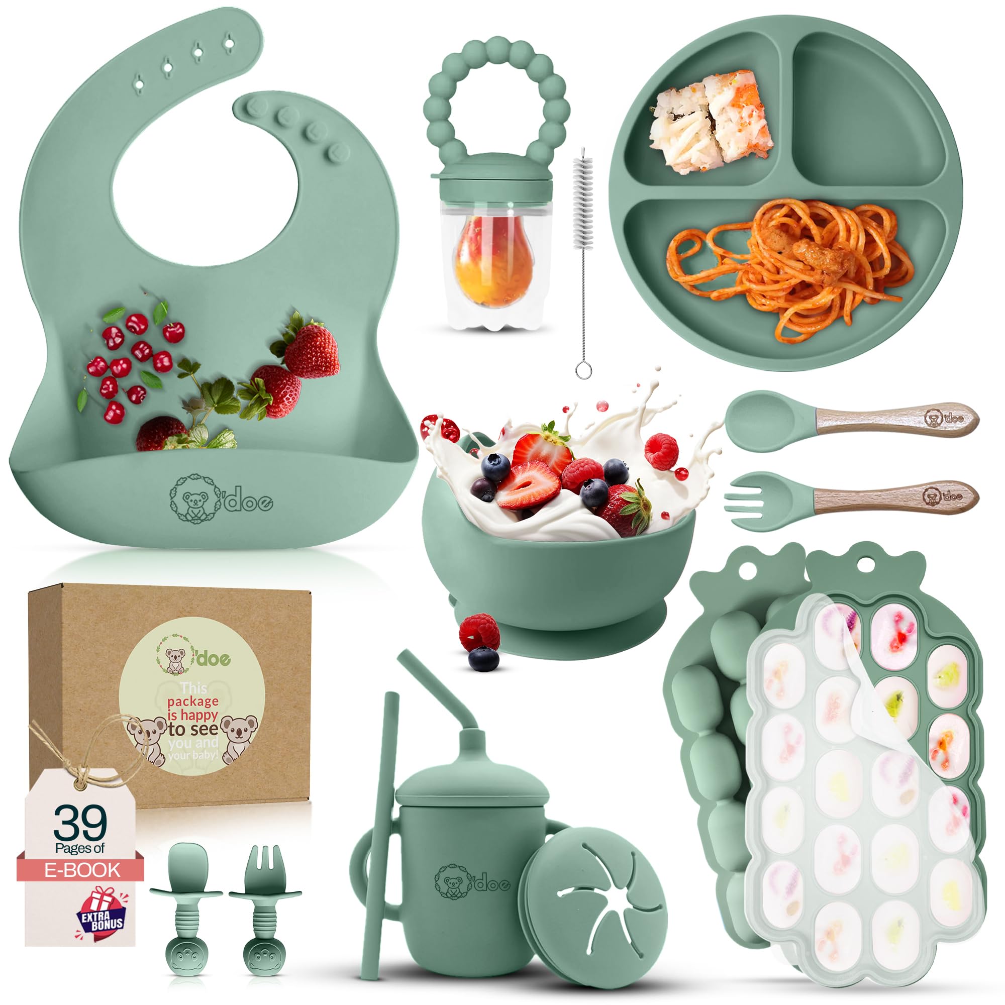 O'doe silicone suction plate for mess-free baby meals