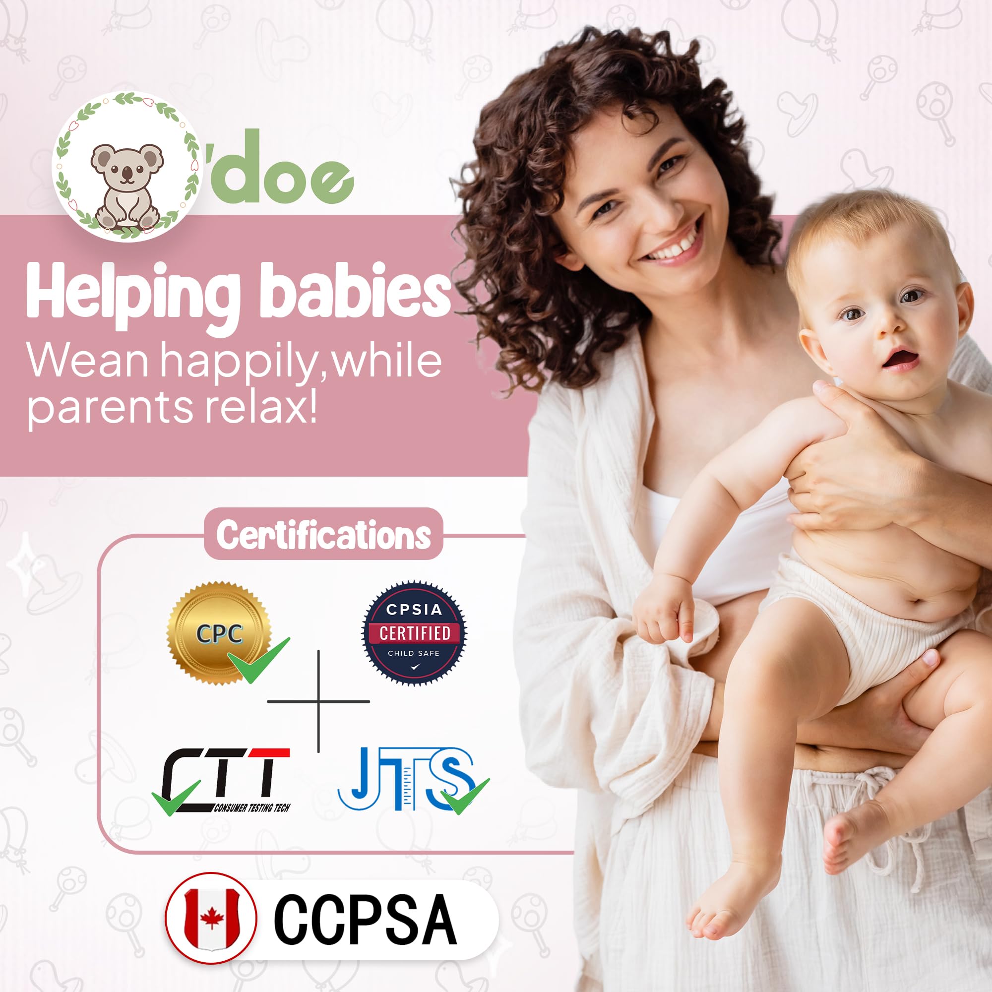 odoe rose suction bowl maintains stability, reducing spills during baby mealtime.