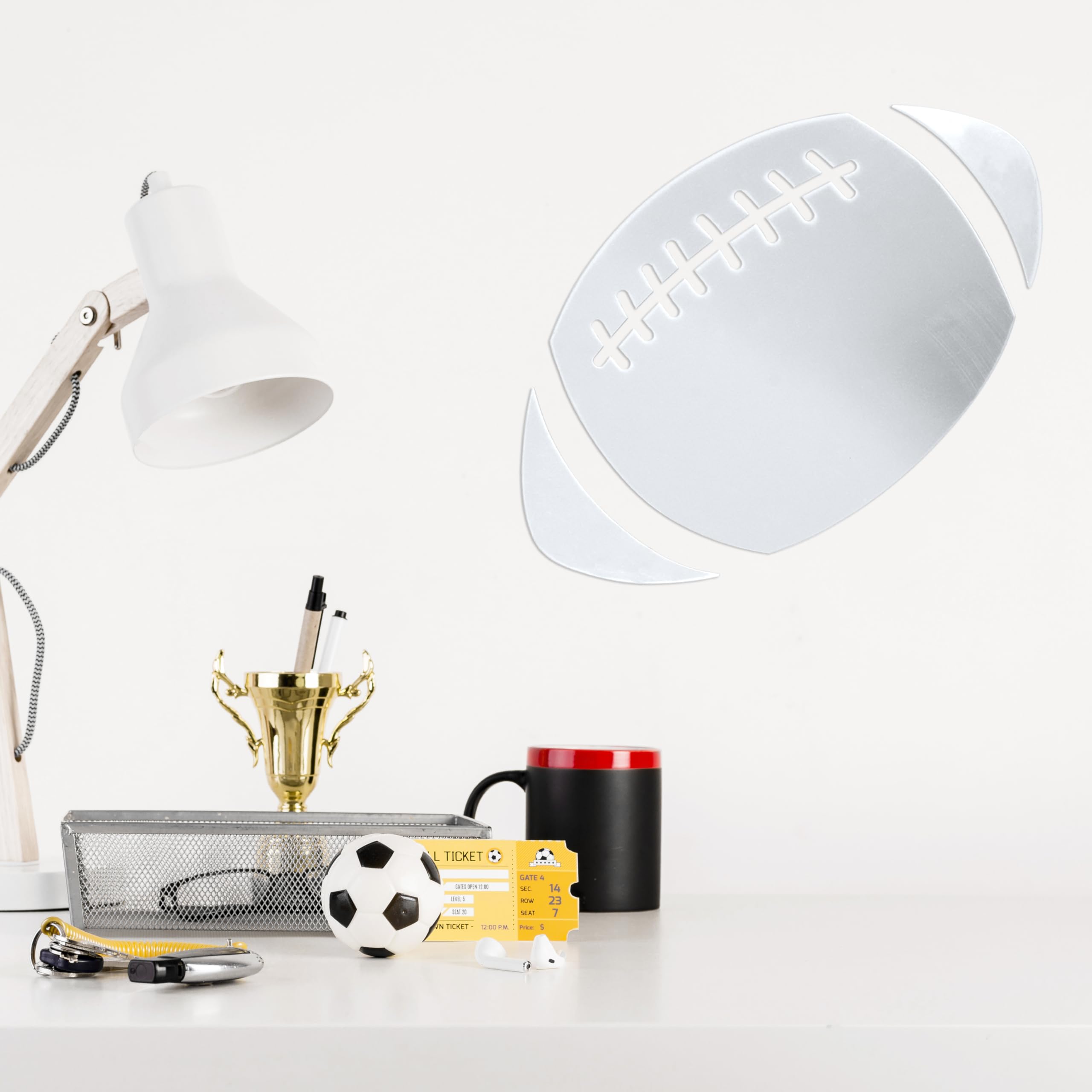 ODOTTAA geometric collection mirror decal adds contemporary flair.