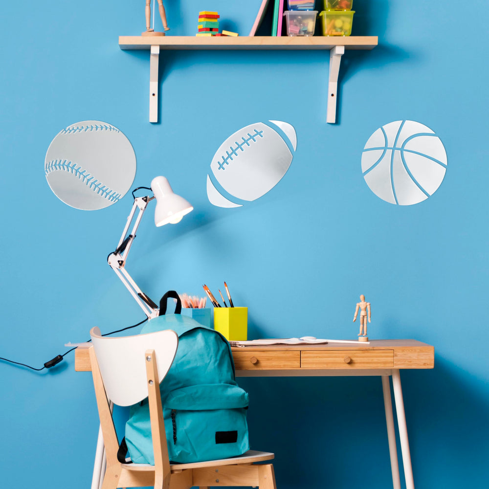 ODOTTAA whimsical collection mirror decal adds playful accents.