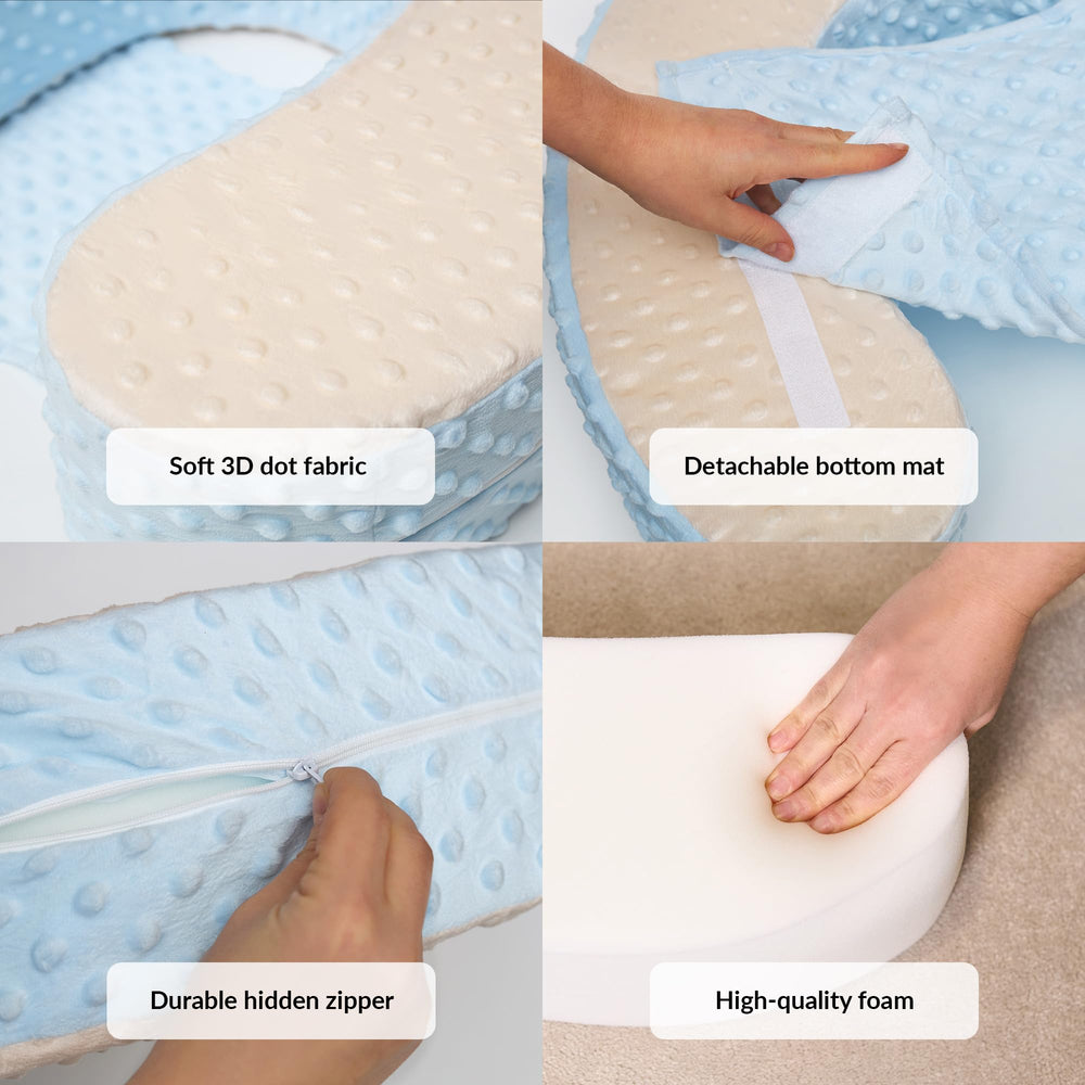 ODOXIA Baby Sit Up Pillow portable travel shot highlights lightweight design for travel