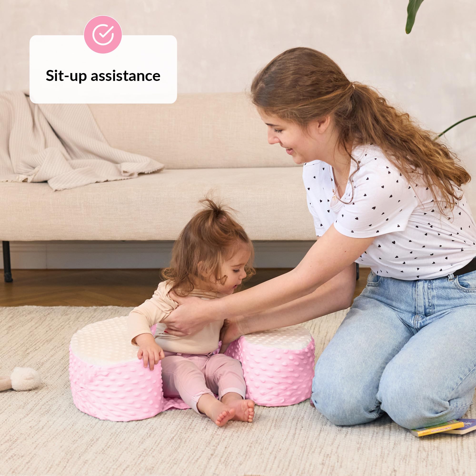 ODOXIA Baby Sit Up Pillow ring detail emphasizing secure stabilization
