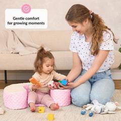 ODOXIA Baby Sit Up Pillow side view highlighting stable base for safe play