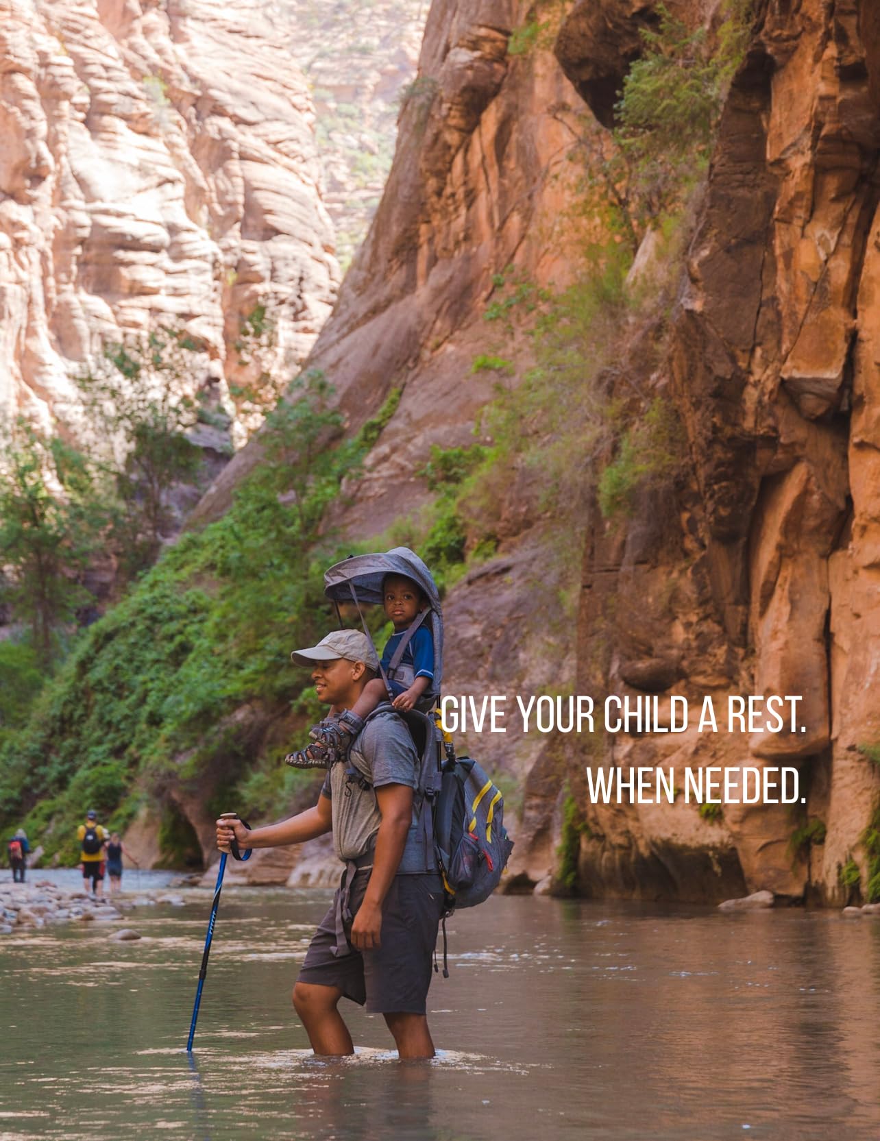 OE Carrier supports children up to 45 lbs for growing hikers.