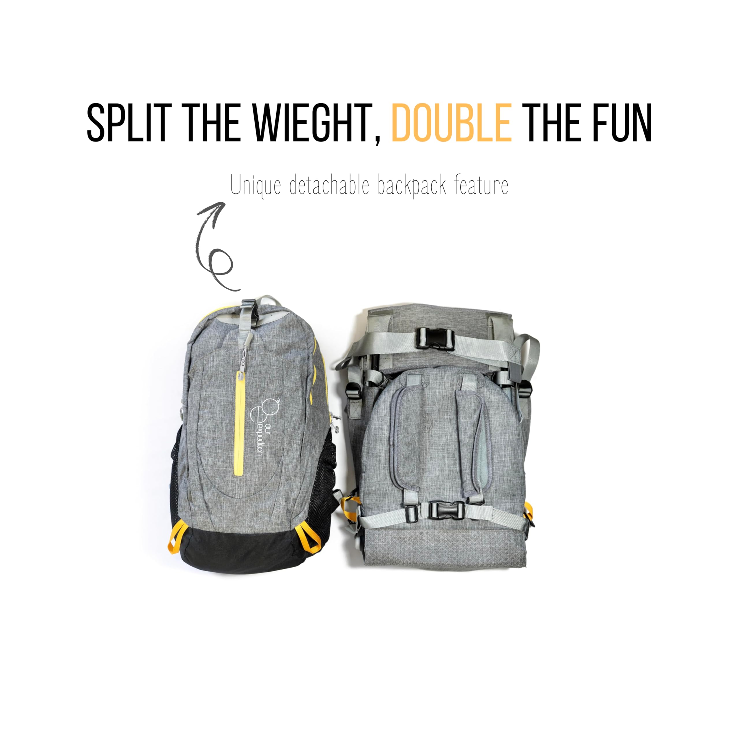 OE Shoulder Hiking Carrier compact folded form fits under airline seats.