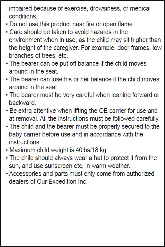 OE Day-hike ready carrier helps explore outdoors with a toddler.