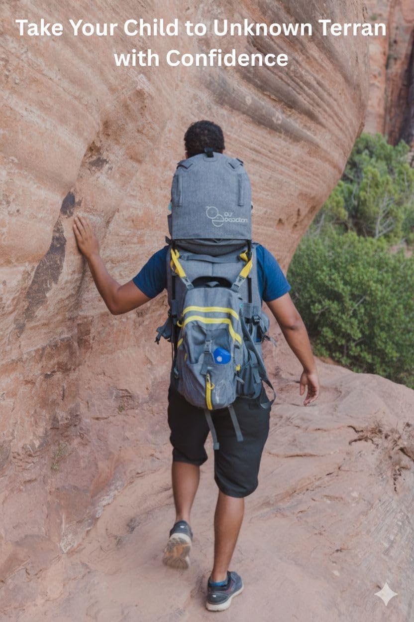 OE hip-support design distributes weight to hips for comfortable trekking.