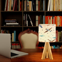 OEPWQIWEPZ tripod bedside lamp watercolor airplanes pattern enhances kids' rooms with imaginative lighting.