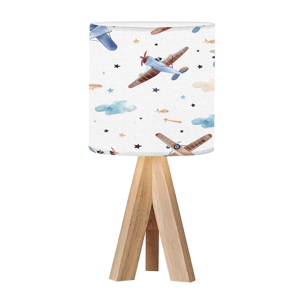 OEPWQIWEPZ tripod bedside lamp with wood base provides sturdy style and warm ambient lighting.