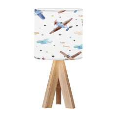 OEPWQIWEPZ tripod bedside lamp with wood base provides sturdy style and warm ambient lighting.