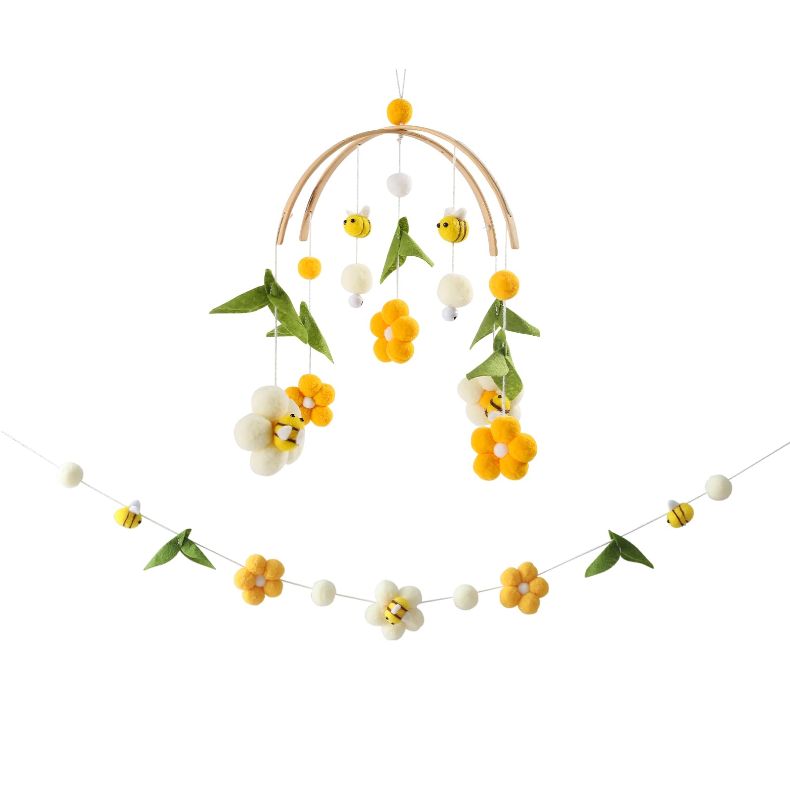 OESSUF baby mobile for crib with soft bell sounds improving nap time ambiance