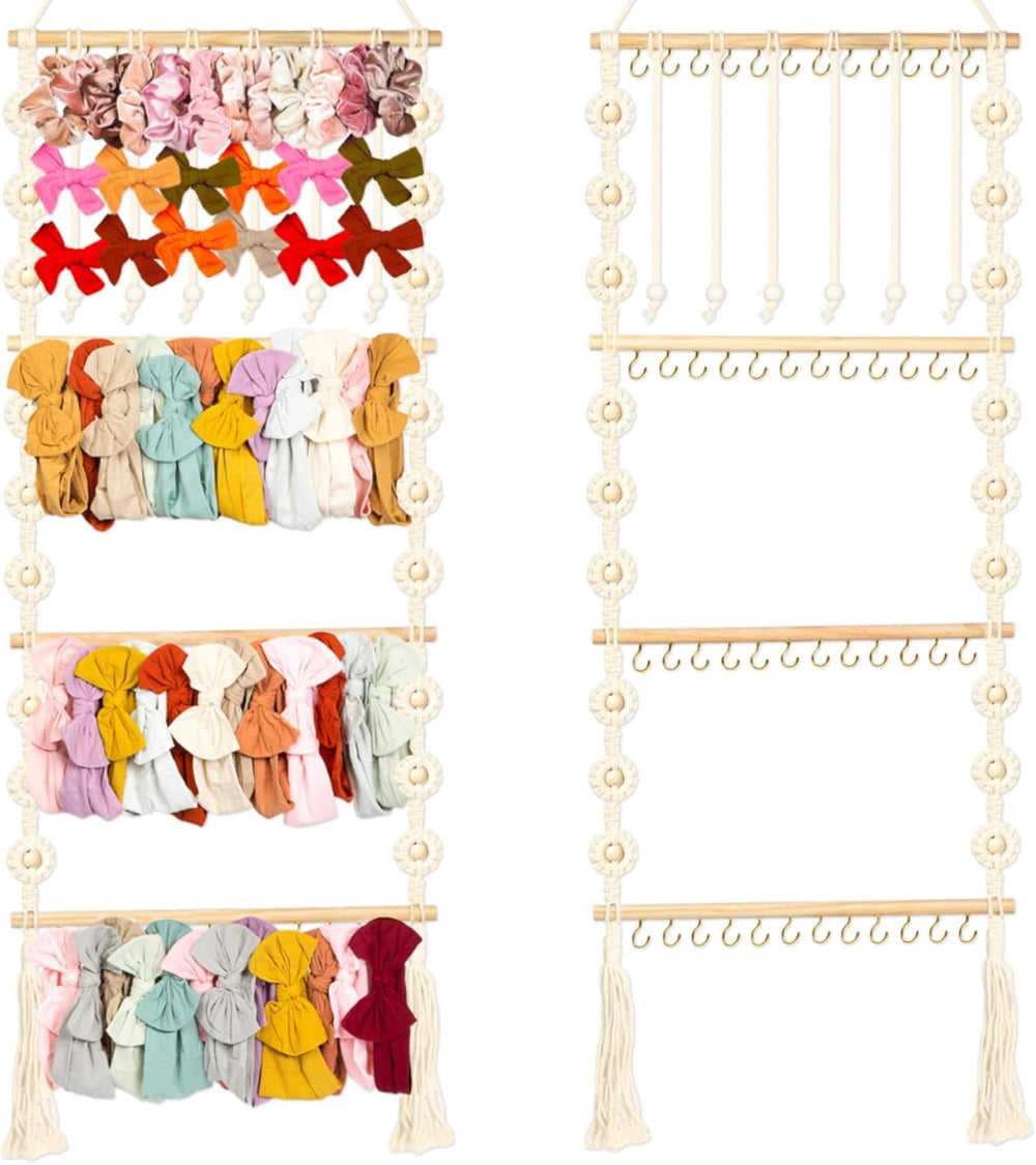 Officentra bow holder for girls hair bows in beige keeps bows neatly organized and within reach.