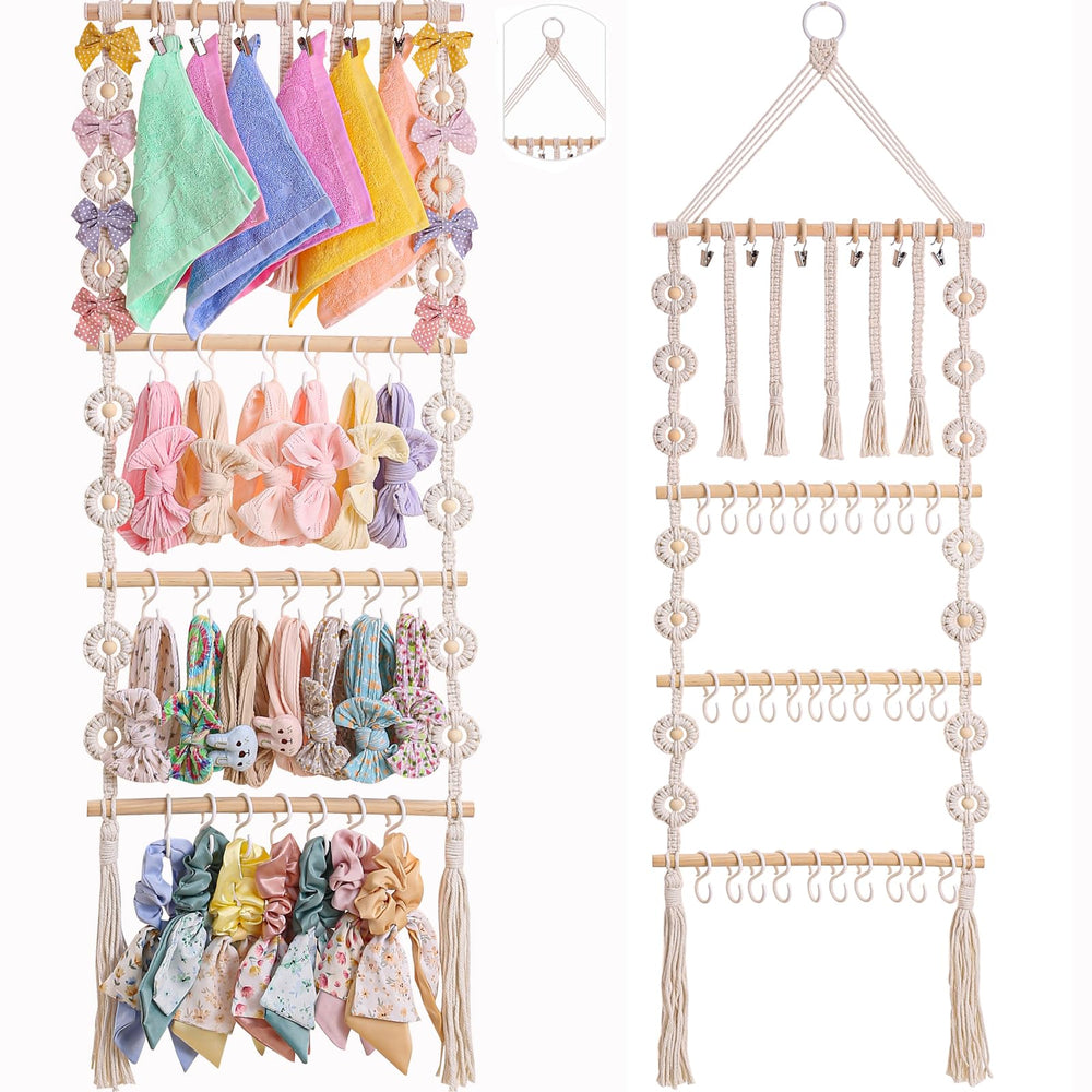 Officentra Bow Holder on wall-mount displays bows for quick outfit coordination.