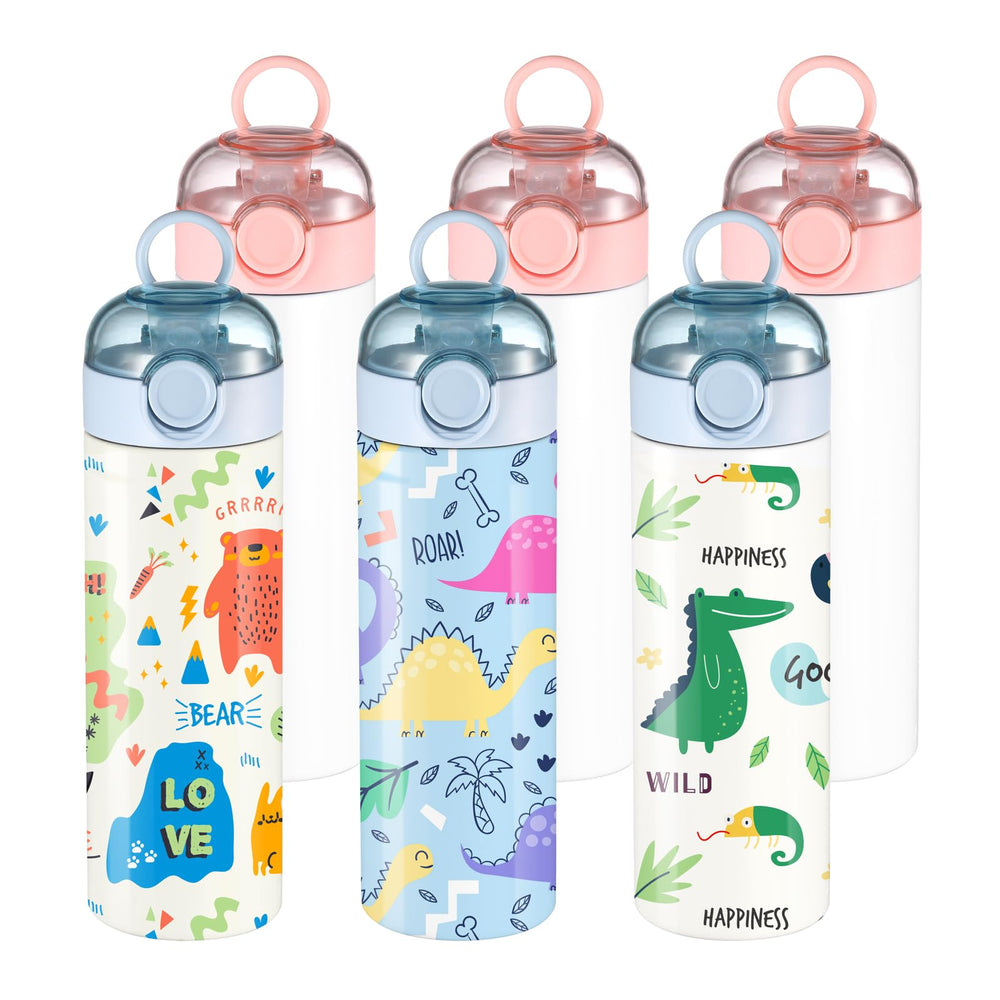 OFFNOVA 16oz kids sublimation water bottle blank for colorful DIY customization.