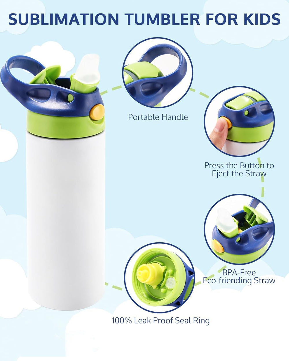 OFFNOVA kids sublimation tumbler sleeves for DIY designs and personalized gifts.