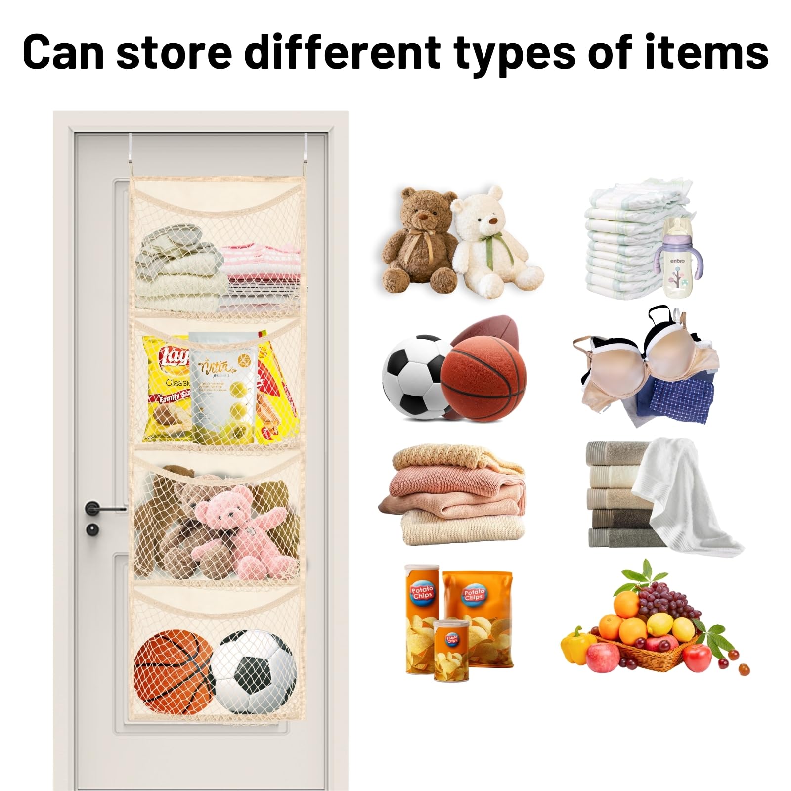 Ofiray-home multi-use door organizer can store diapers and soft items neatly.
