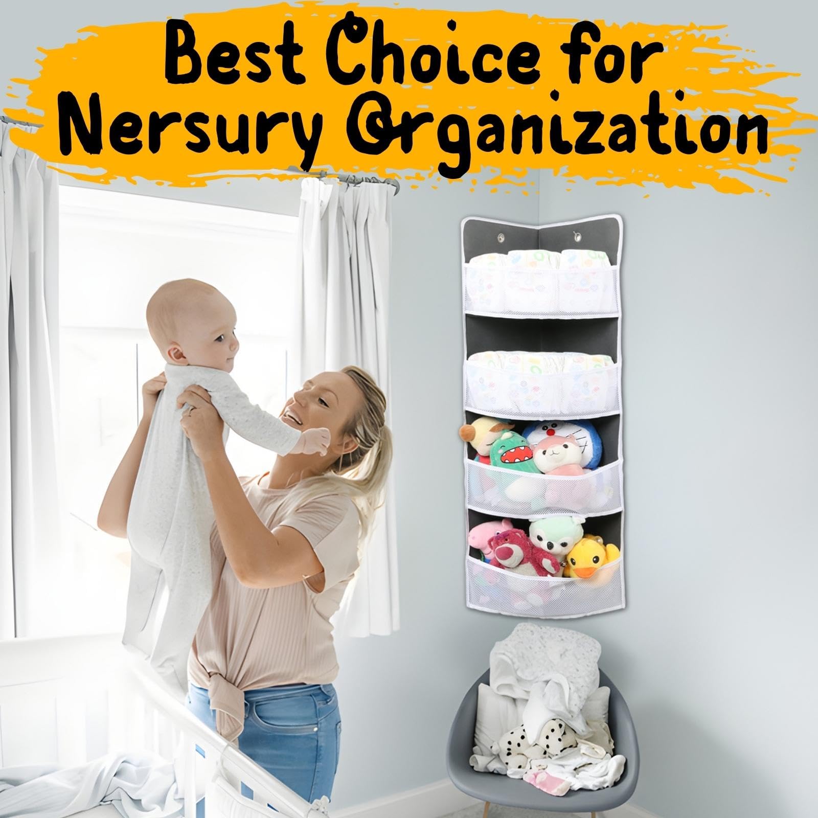 Ofiray-home soft corner shelf nursery organization helps declutter a bedroom.