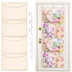 Ofiray-home wide-over-the-door storage overview shows easy access to plush toys.