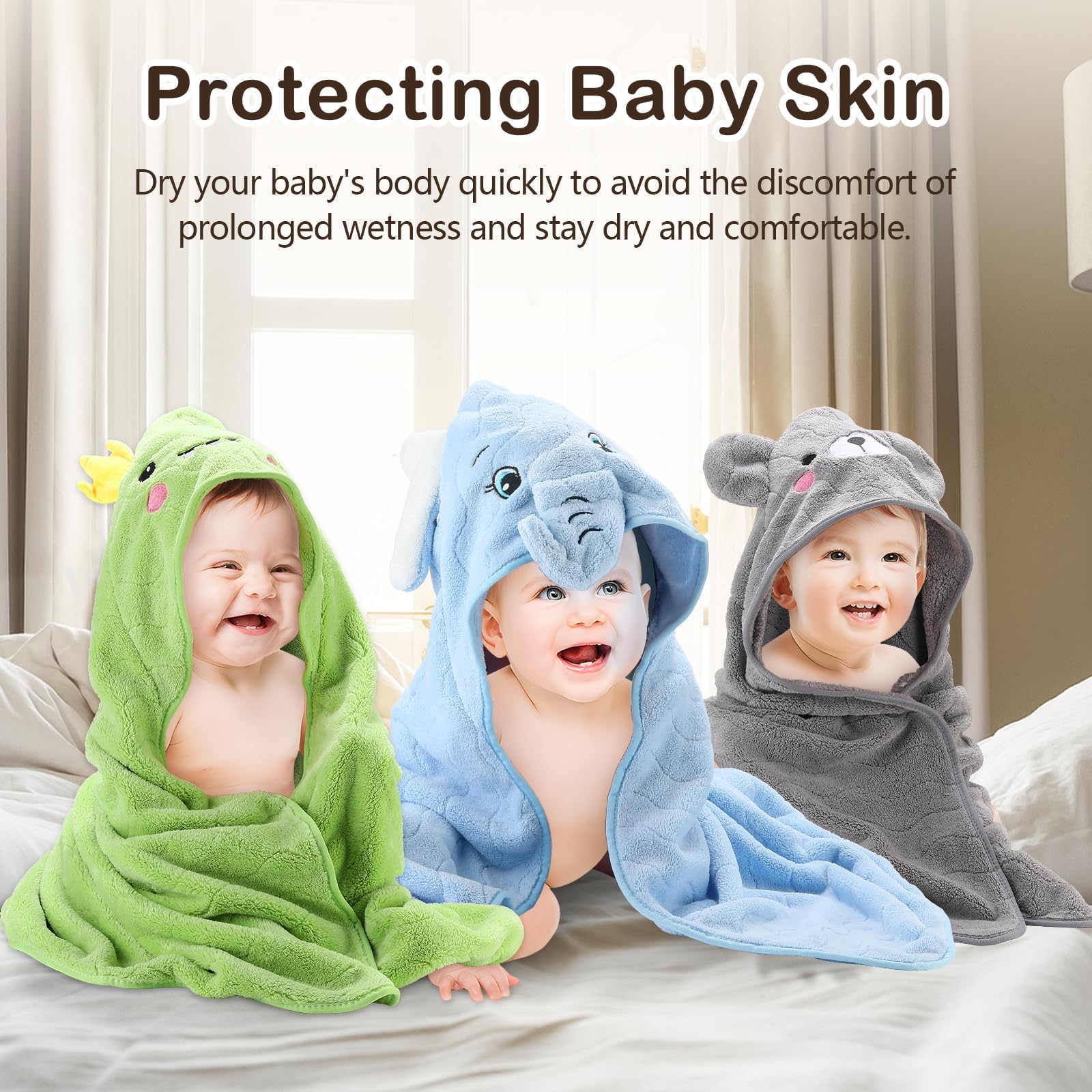 OFUSUY baby towel in use for post-bath drying routines.