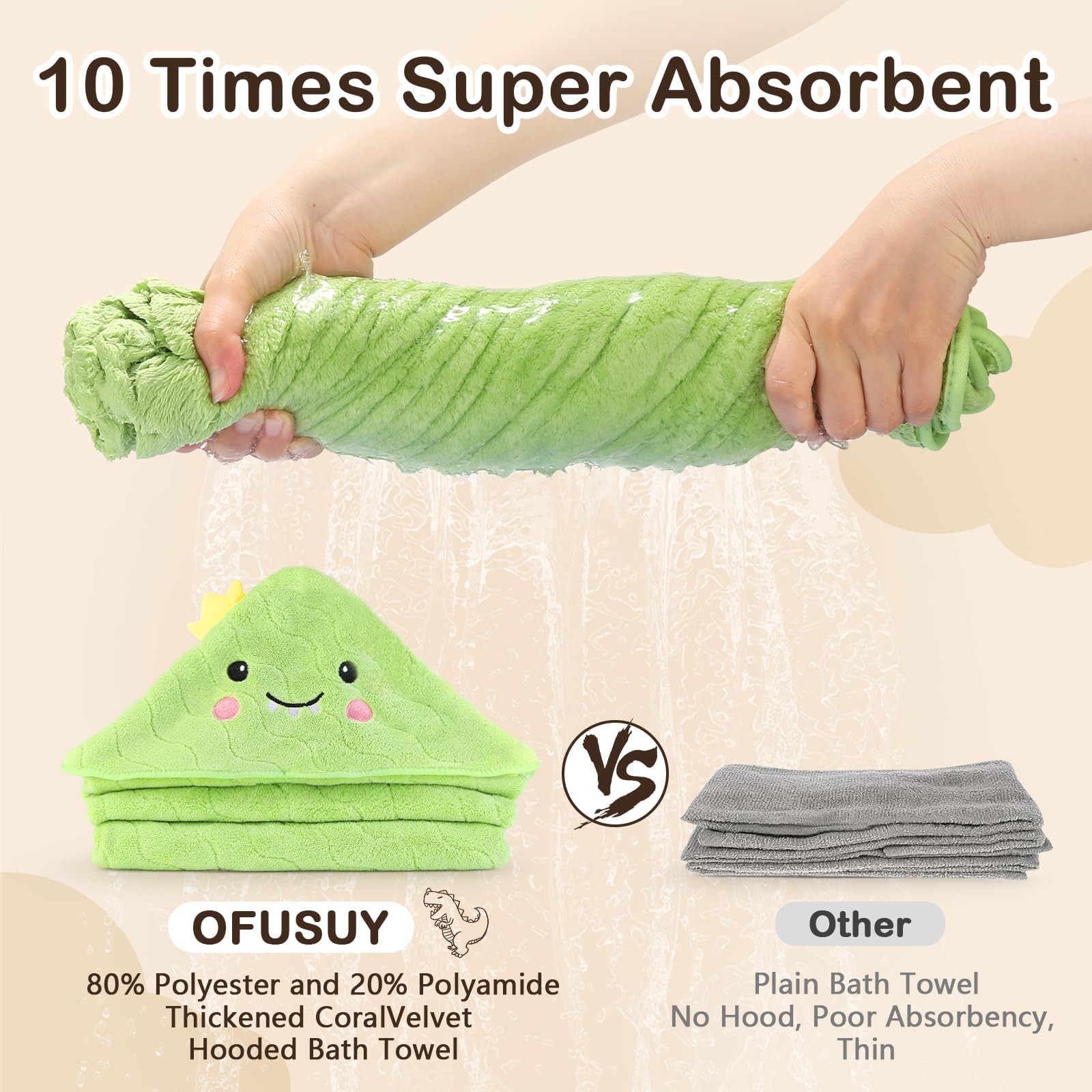 OFUSUY 3-pack washcloths for gentle cleansing and quick drying.