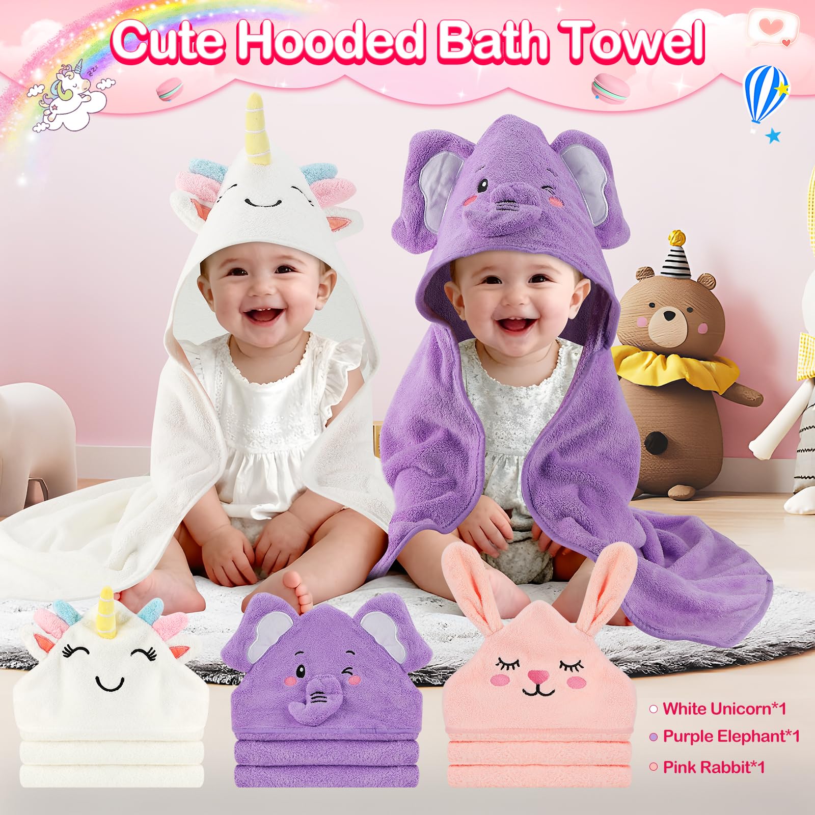 OFUSUY bath-time scene demonstrates versatile towel usage around kids