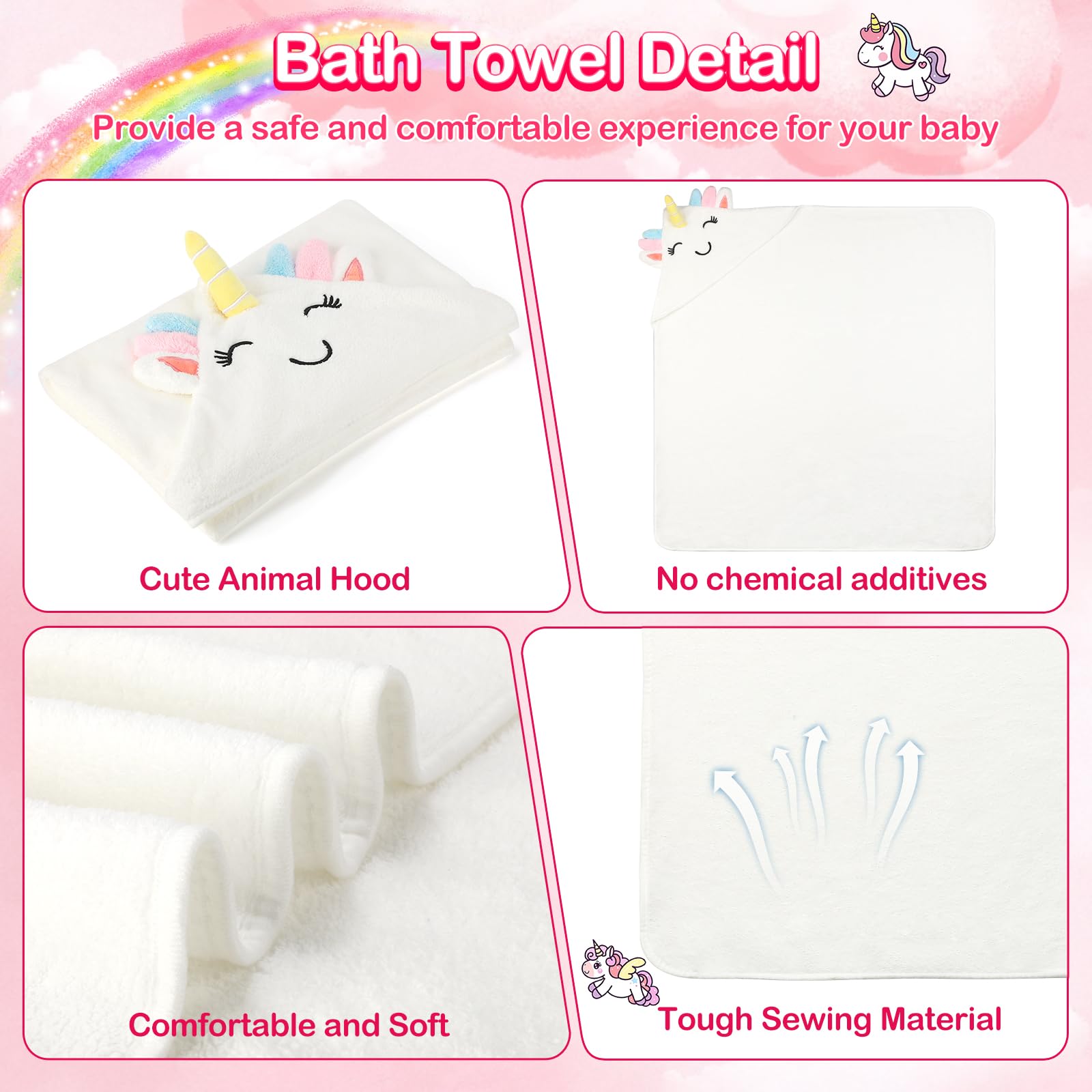 OFUSUY durable stitching detail indicates long-lasting towels for growing toddlers