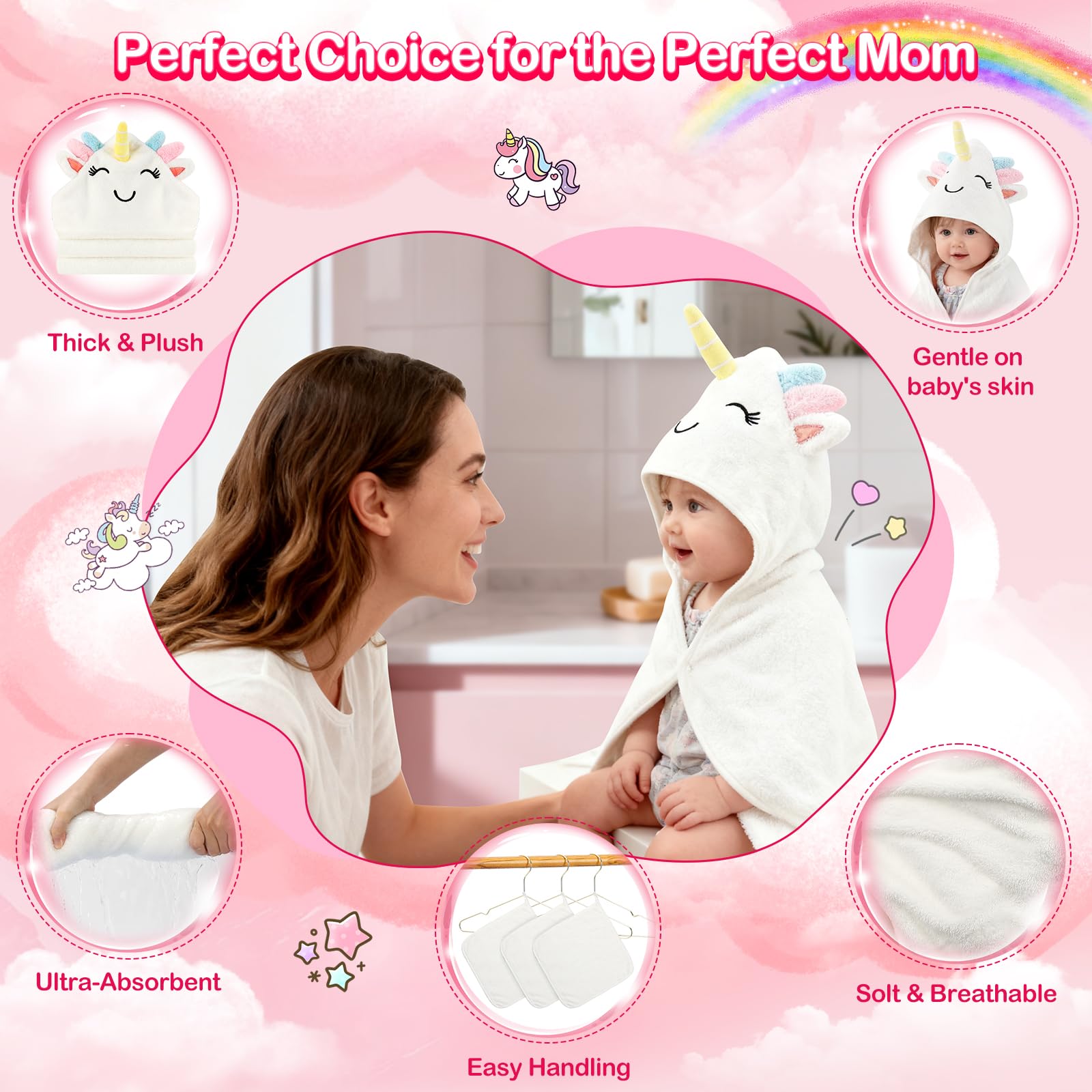 OFUSUY purple elephant hooded towel provides cozy wrap for newborns