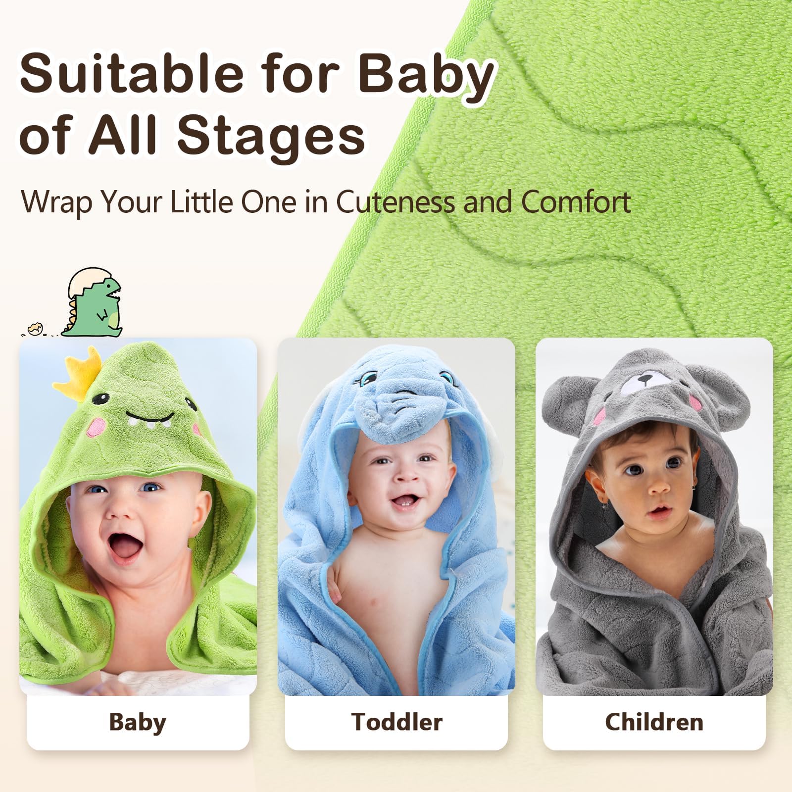 OFUSUY gray bear hooded towel offers playful drying and warmth.