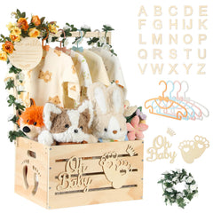 OFUSUY large wooden baby shower crate closet shows sturdy storage for clothes and keepsakes.