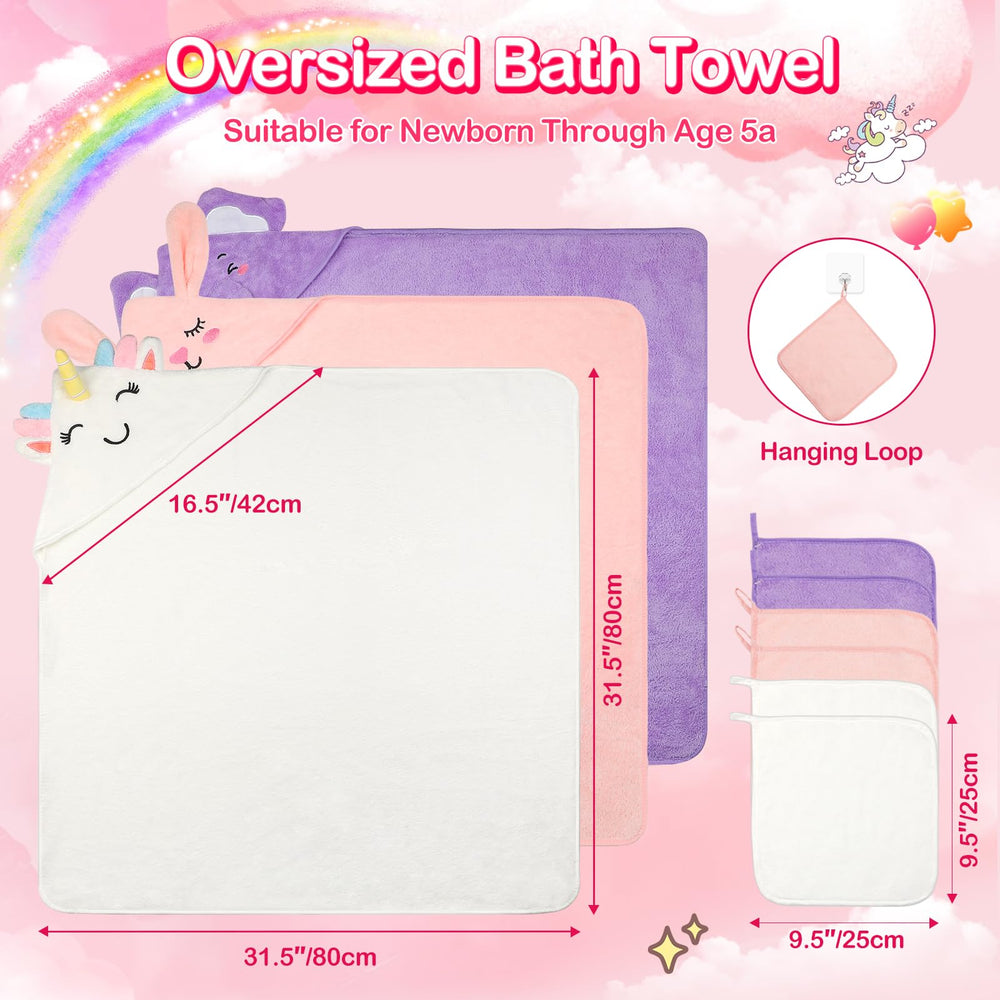 OFUSUY pink rabbit hooded towel keeps baby warm with cute ears