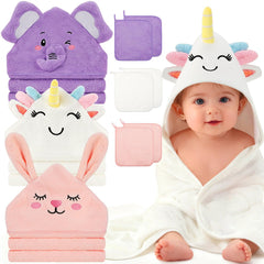 OFUSUY unicorn hooded towel helps gentle post-bath drying with a playful unicorn design