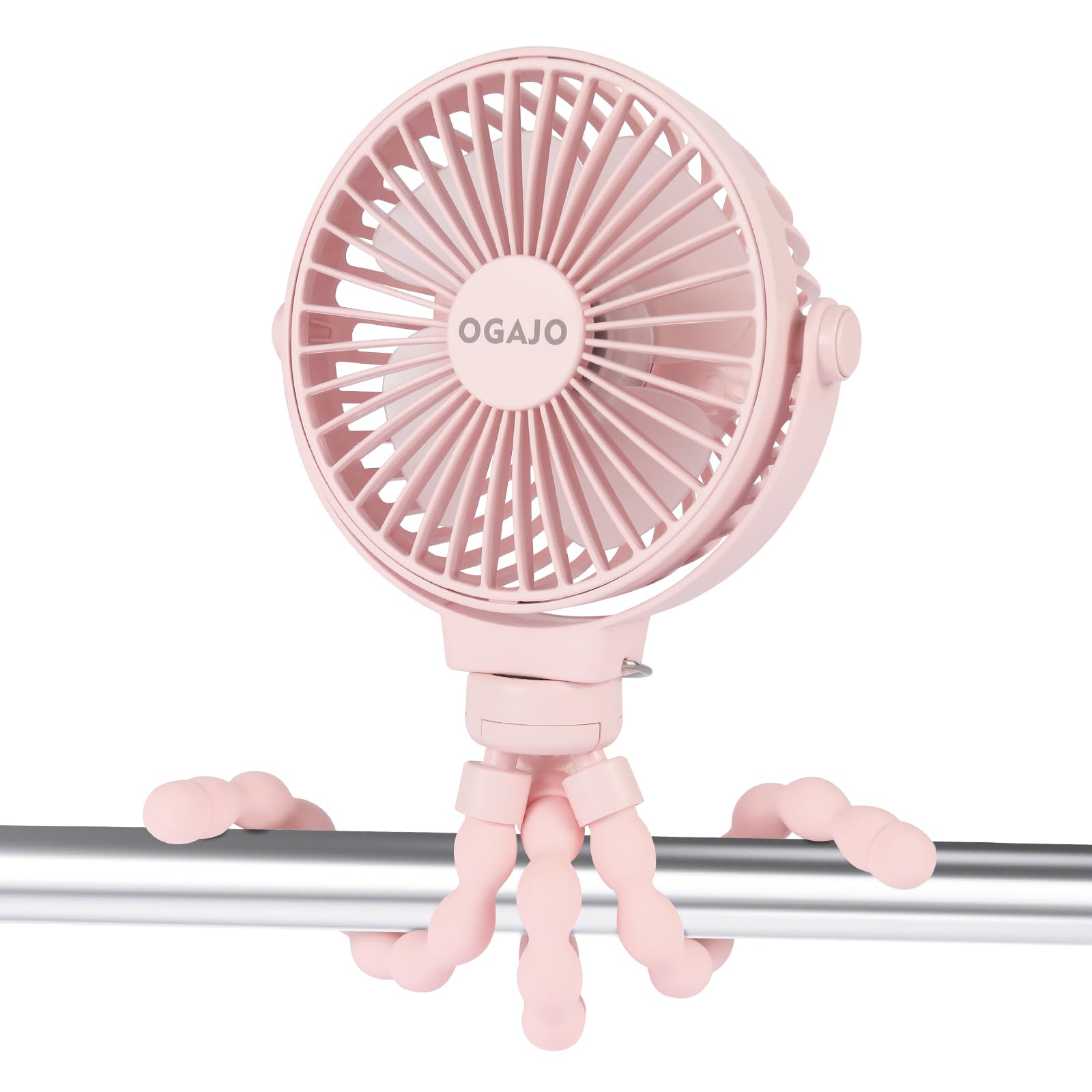 OGAJO portable stroller fan with flexible tripod clip for on-the-go cooling