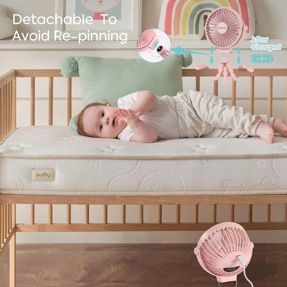 OGAJO 3-speed stroller fan tailors airflow for naps