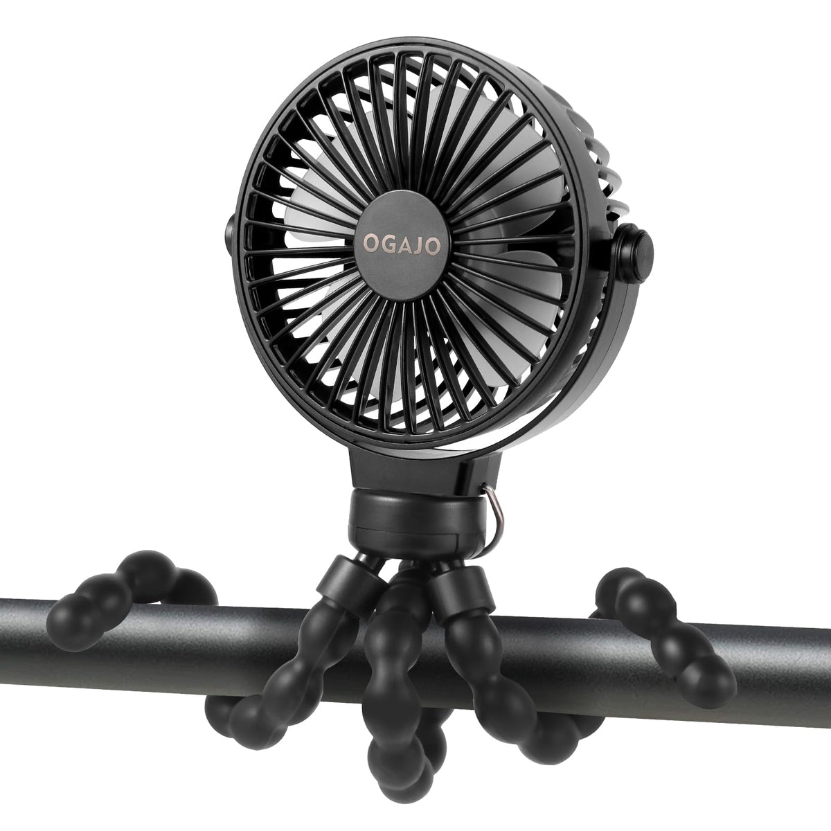 OGAJO stroller fan with bendable tripod offers flexible airflow and safe silicone surface.