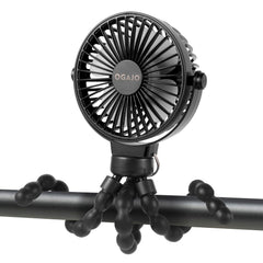 OGAJO stroller fan with bendable tripod offers flexible airflow and safe silicone surface.