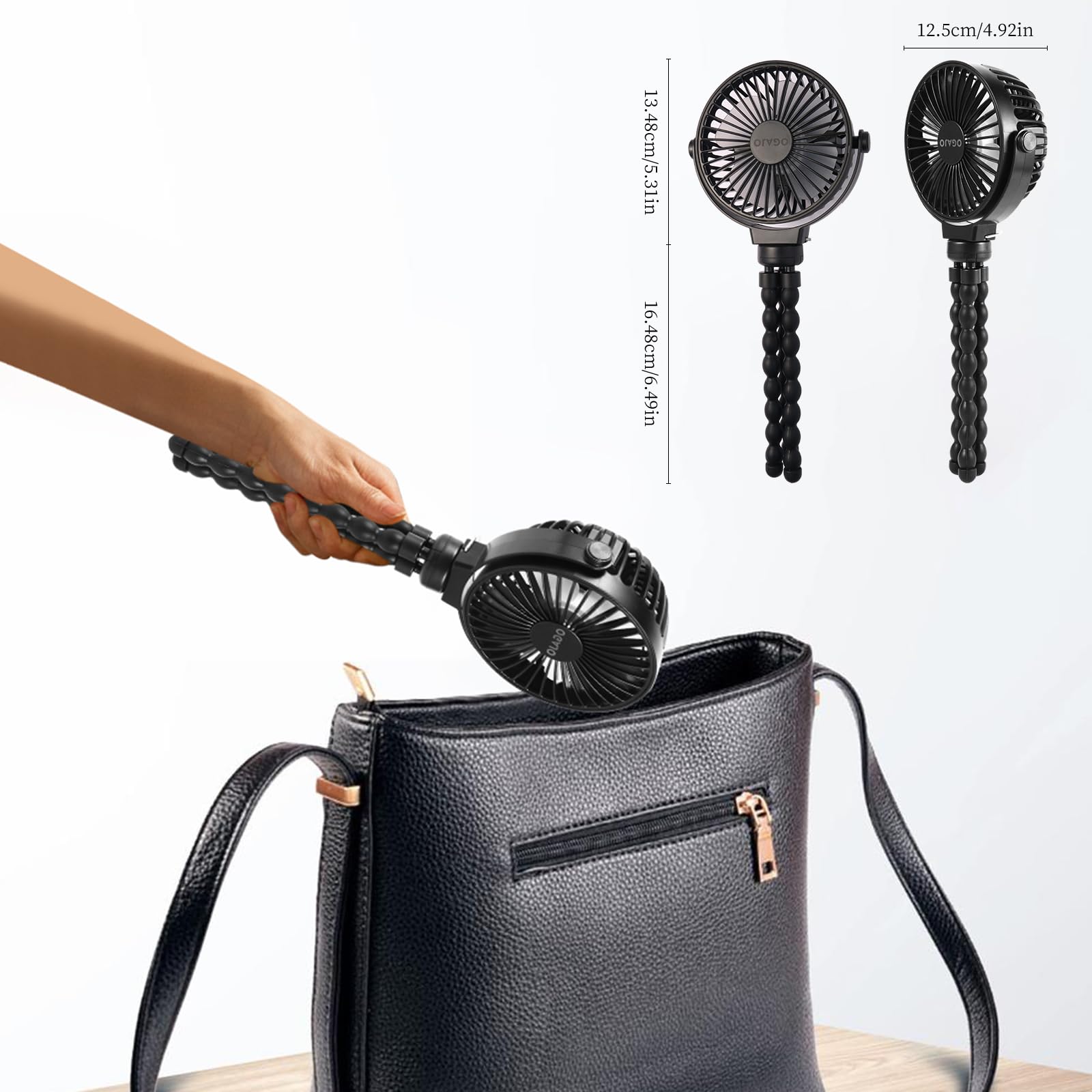 OGAJO stroller fan adapts to stroller, car seat, crib, desk.