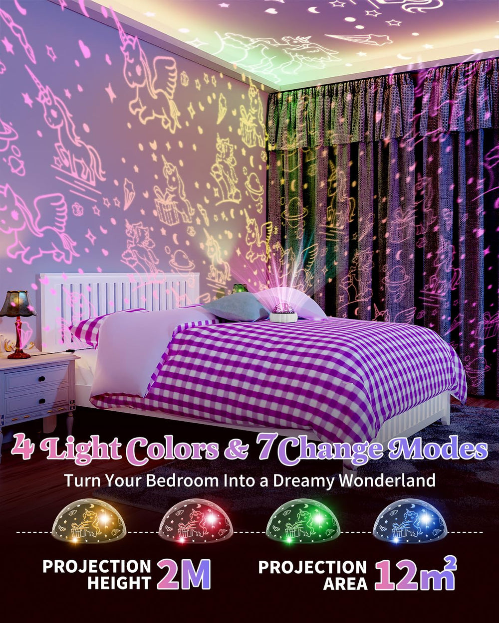 Oharsea Star Projector dream-unicorn-theme inspires dreamy stories and gentle night-time calm.
