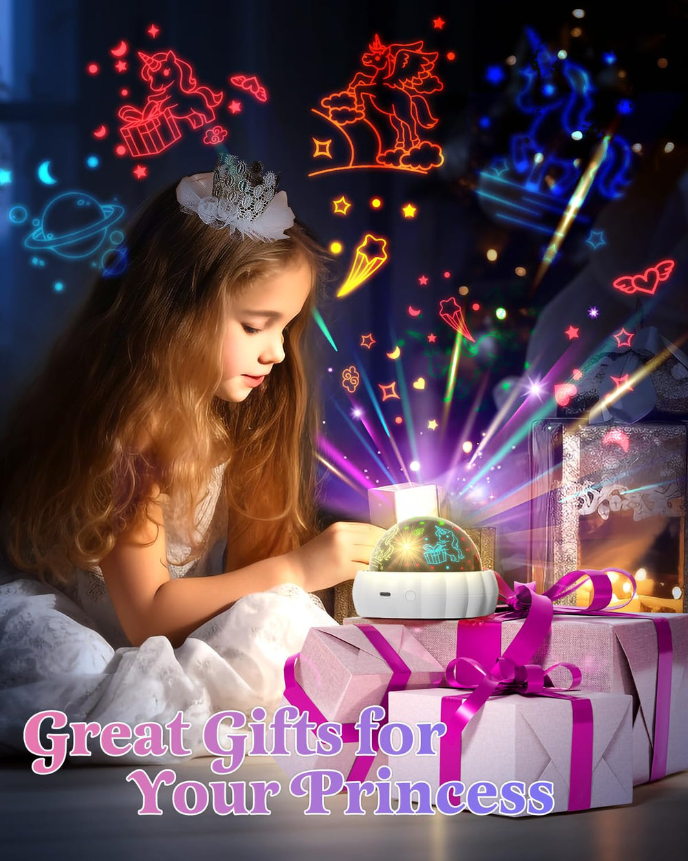 Oharsea Star Projector replaceable-lampshade keeps visuals fresh for growing imaginations.