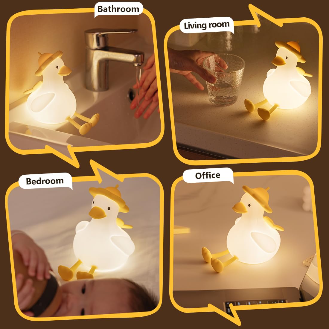 OHLGT Flower Duck night light as desk decor and gentle night companion.