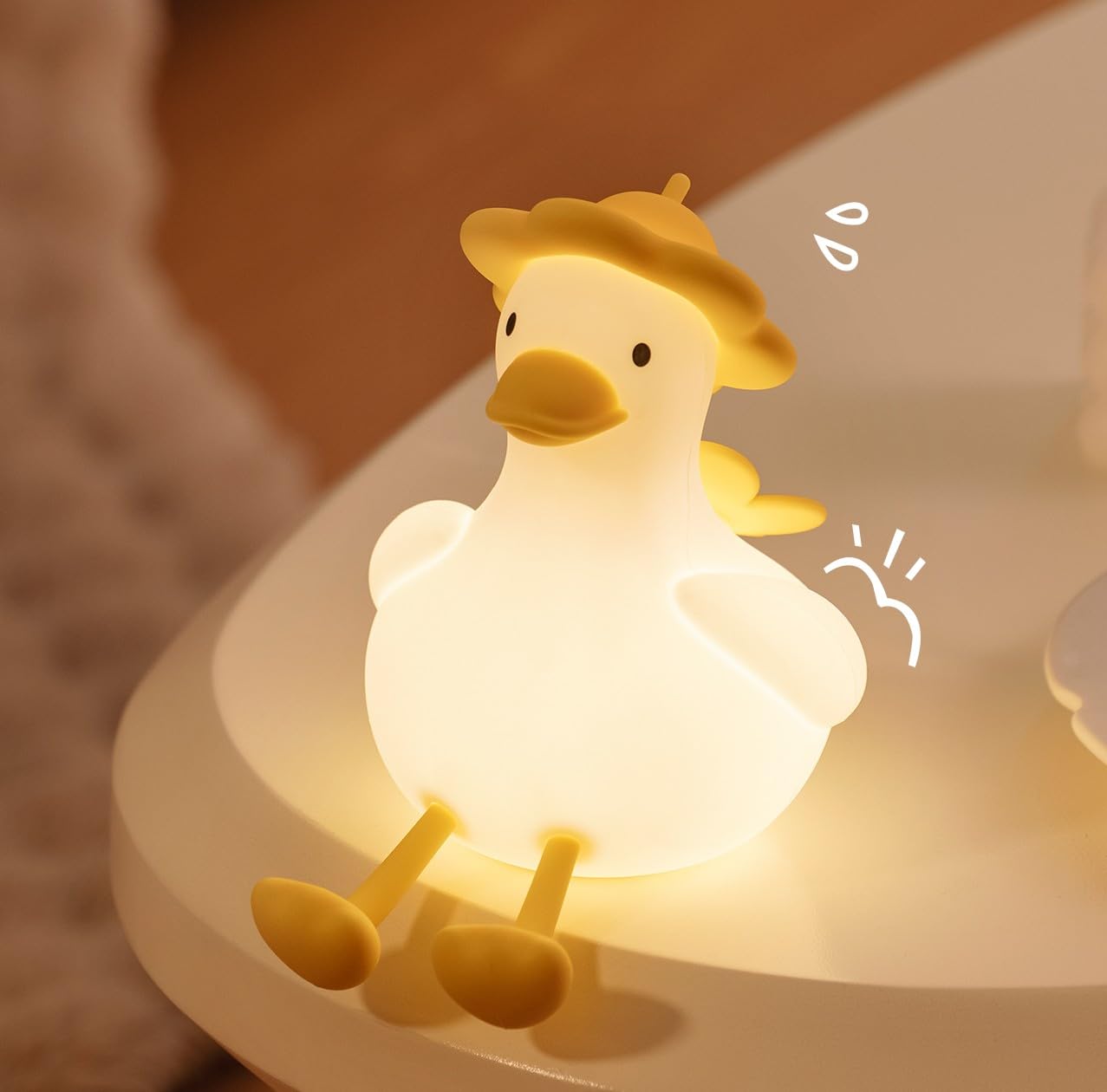 OHLGT Flower Duck night light front view provides gentle glow for nursery routines.