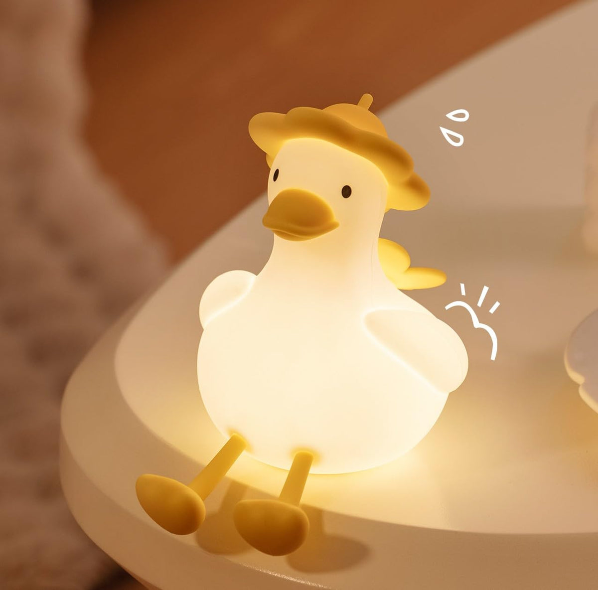 OHLGT Flower Duck night light front view provides gentle glow for nursery routines.