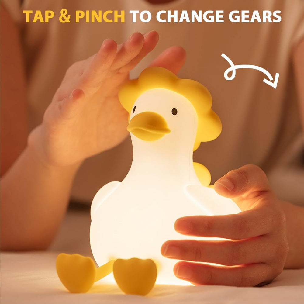 OHLGT Flower Duck night light top view showcasing 3-level dimming for flexible lighting.
