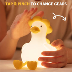 OHLGT Flower Duck night light top view showcasing 3-level dimming for flexible lighting.