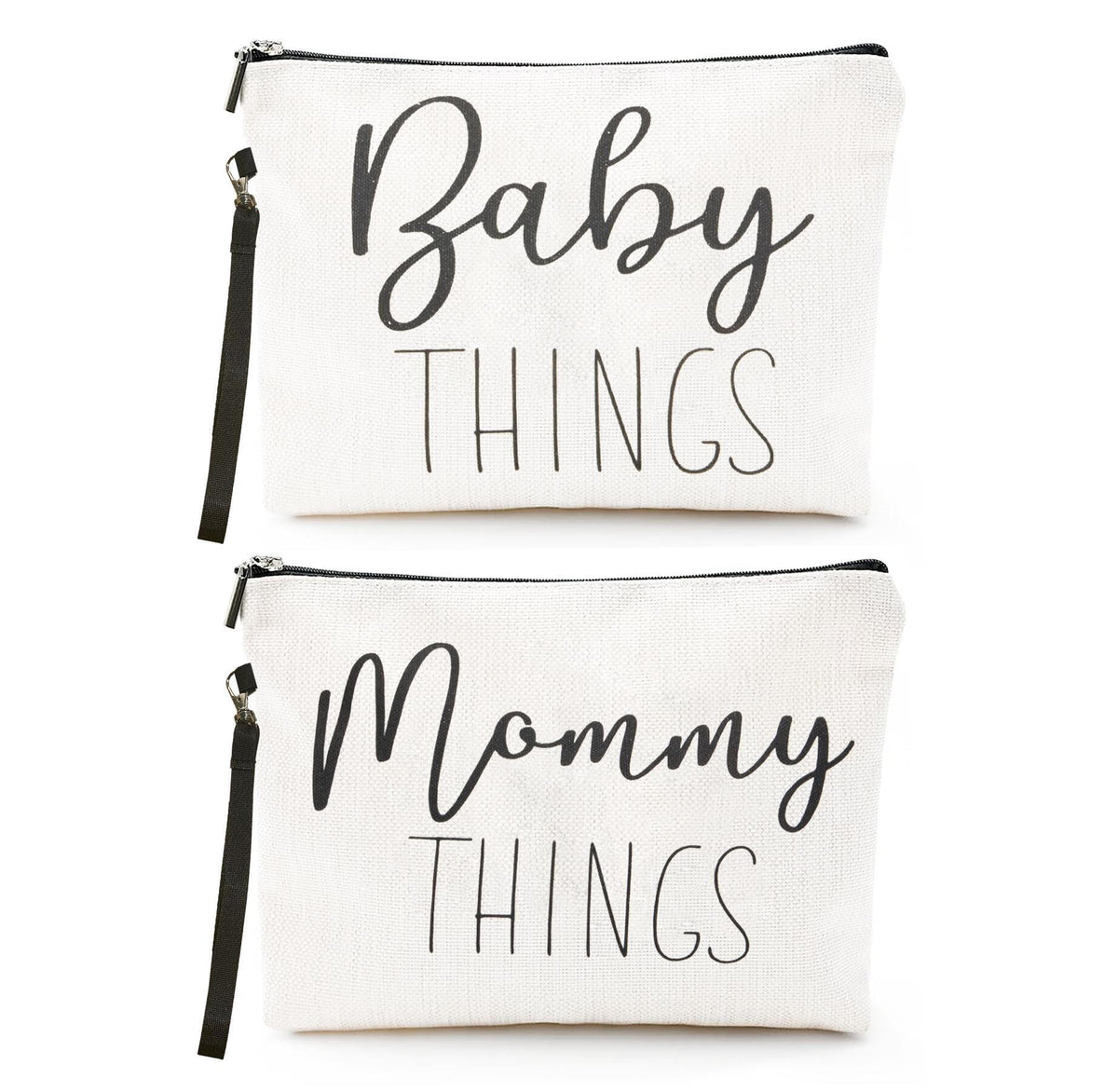 Ohmique Mommy & Baby Bag front view in canvas supports on-the-go organization