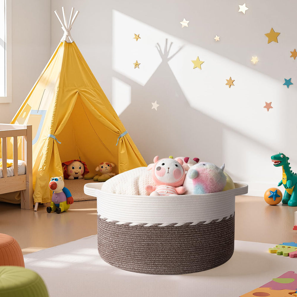 OIAHOMY basket in use for toy storage in a kids room.