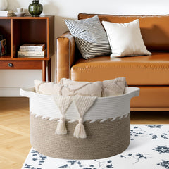 OIAHOMY 105L basket in living room keeping throws neatly organized