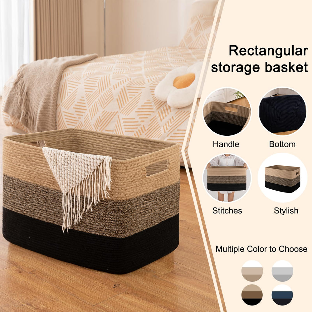 OIAHOMY 108L blanket basket folded-flat to save space