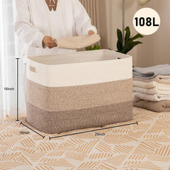 OIAHOMY 108L blanket basket folded flat for space-saving storage