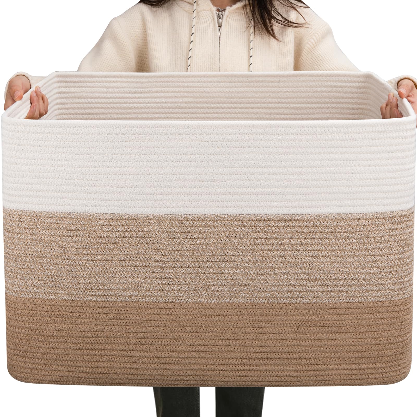OIAHOMY 108L blanket basket front view with spacious storage