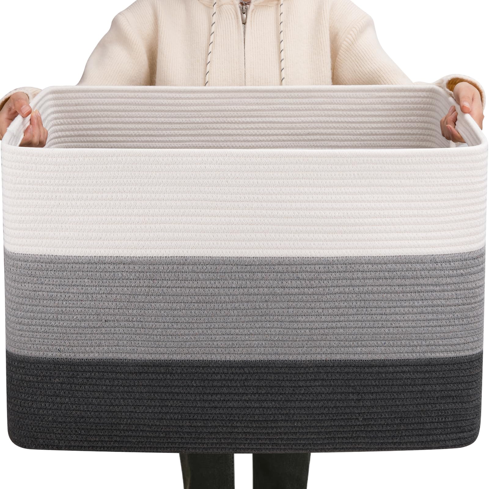 OIAHOMY 108L blanket basket front view for versatile storage